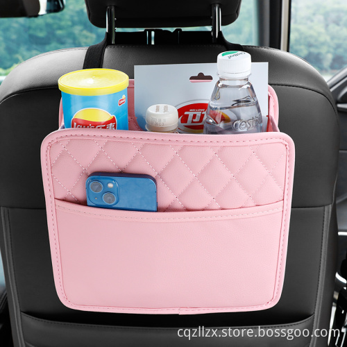 Car seat storage bag back hanging bag multifunctional children's interior products leather hanging car trash can